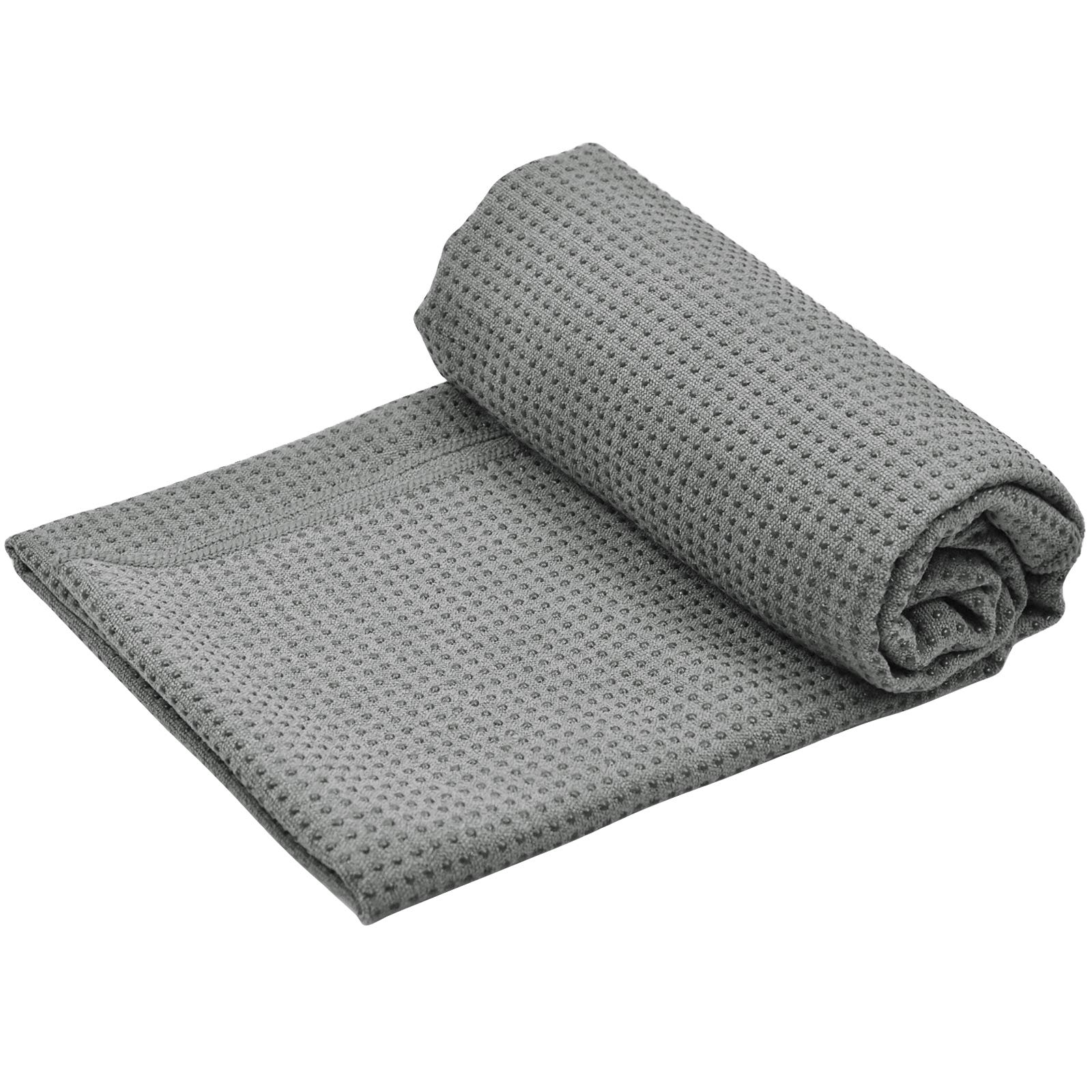 Fangehong Non Slip Yoga Mat Towel for Hot Yoga, Large Microfibre Pilates Mat Cover with Grips, Bikram Yoga Mat Towel Cover with Carry Bag for Travel