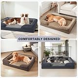 JOEJOY Large Dog Bed Orthopedic Memory Foam 89x64x17 cm Grey view 5