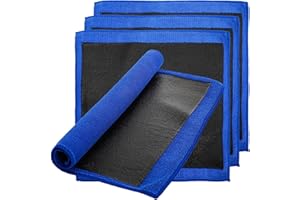 4 Pack Clay Towel Auto Detailing for Cars, Premium Microfiber Clay Bar Towel 12 x 12 Inch (30.5x30.5cm), Blue