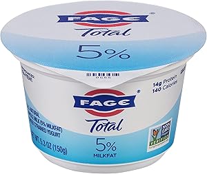FAGE Total Greek Yogurt, 5% Whole Milk, Plain, 5.3 oz