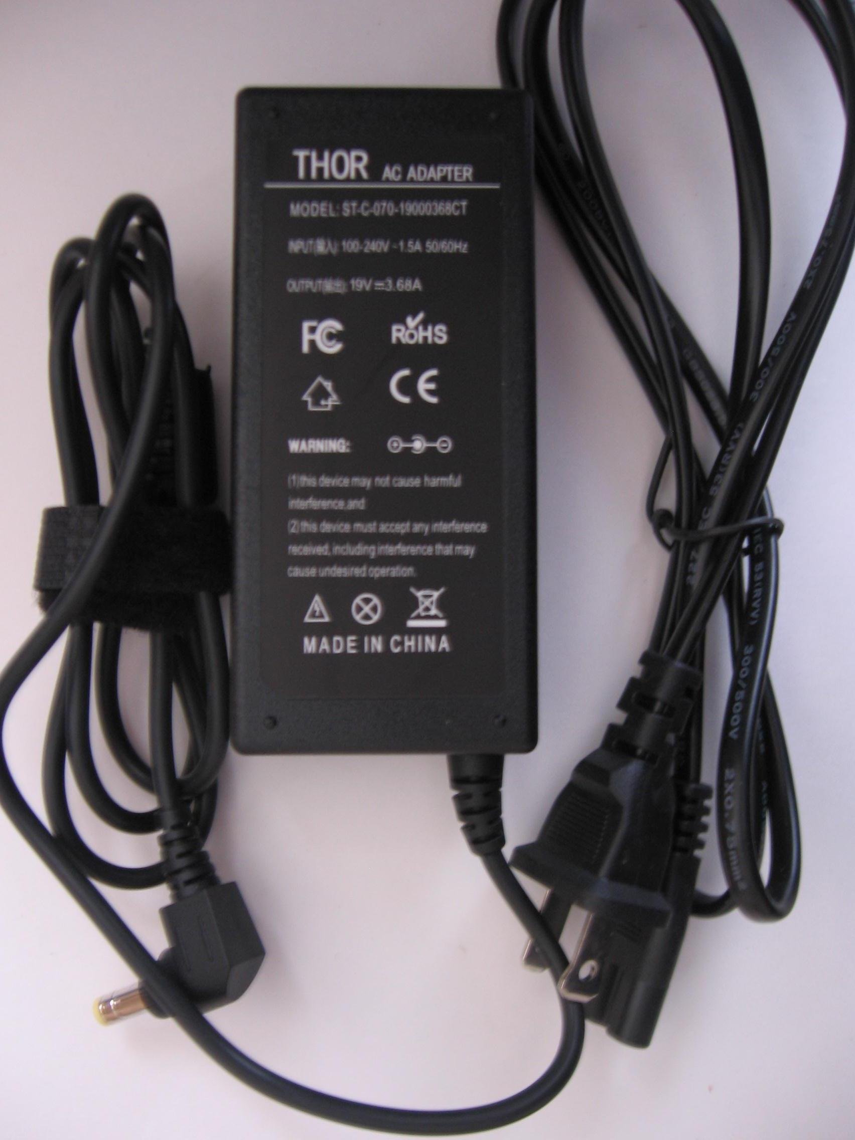Thor Brand Replacement Ac Power Adapter Cord for Asus Laptop Computer Pc EEE TOP Et1602 Et1611put EEE BOX Eb1012-b0016 B202 B206 04g2660031s0 Pa-1650-01 Pa1650-02 Pa-1650-02 Adp-60db