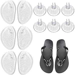 GANKTOWCOY Soft Gel Metatarsal Pads for Thong Sandals Toe Protectors | Reusable Forefoot Cushion Inserts for Flip Flop, Women