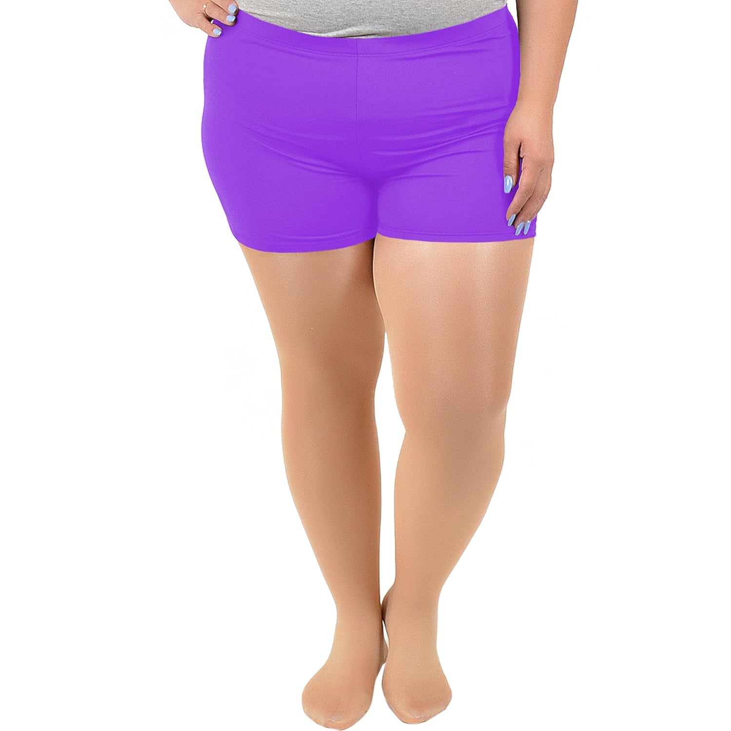 Buy Stretch is Comfort Women's Plus Size NYLON SPANDEX Booty Shorts