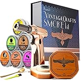 iEZZONE Cocktail Smoker Kit with Torch, Bourbon, Whiskey Smoker Infuser Kit, Old Fashioned Drink Smoker Kit, Birthday Bourbon Whiskey Gifts for Men, Dad, Husband (Without Butane)