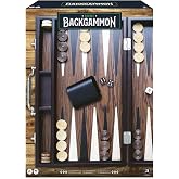 Merchant Ambassador Craftsman Deluxe 15" Wooden Backgammon Set | Large 15 inch wood veneer board with 30 wooden pieces, doubling cube, 4 dice, and 2 leatherette shakers in a storage case