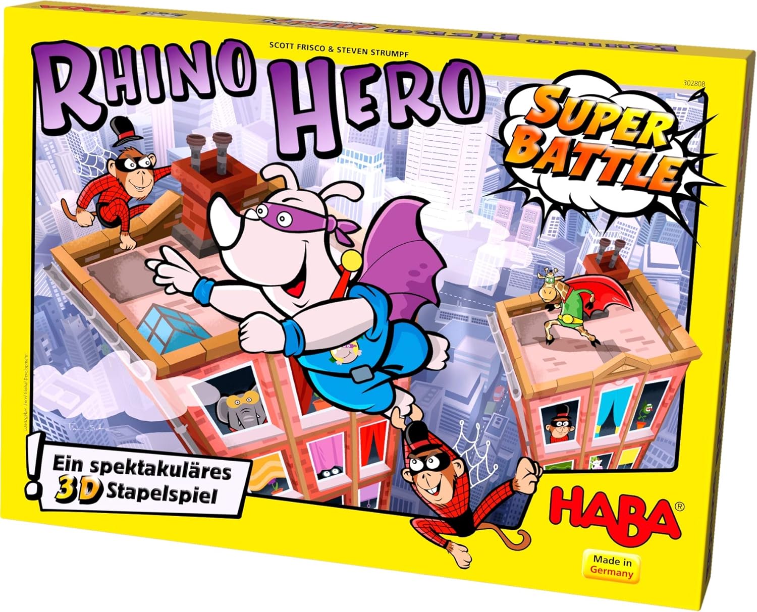 HABA 302808 - Juego de construcción Rhino Hero - Super Battle