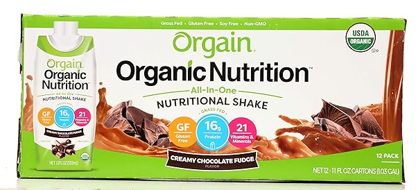 ORGAIN ORGANIC CREAMY CHOCOLATE FUDGE SHAKE 12 PACK, 11 FZ