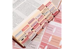 DOMMARE 90Pcs Bible Tabs for Women, Pink Bible Bookmarks Index Tabs Cute Laminated Large Print Study Supplies Guide Kit, Small Baptism Christian Gifts for Men Boys Beginner Easy to Read