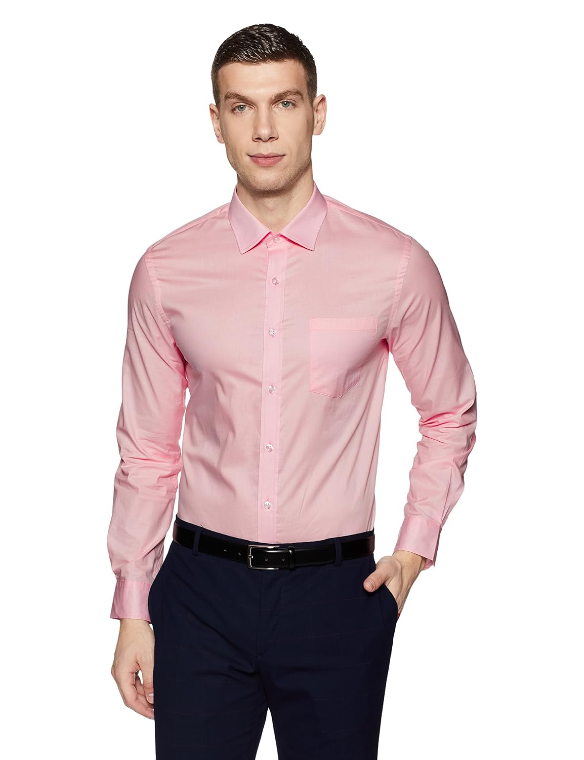 arrow men's solid slim fit formal shirt