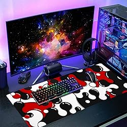 aportt Red Black White Mouse Pad Anime Cool
