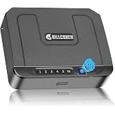BILLCONCH Gun Safe for Handgun with Fingerprint, Keypad &amp; Security Cable | Steel Biometric Pistol Safe, 3 Quick-Access Methods, Built-in LED Light, Ideal Handgun Safe for Nightstand, Bedside &amp; Drawer