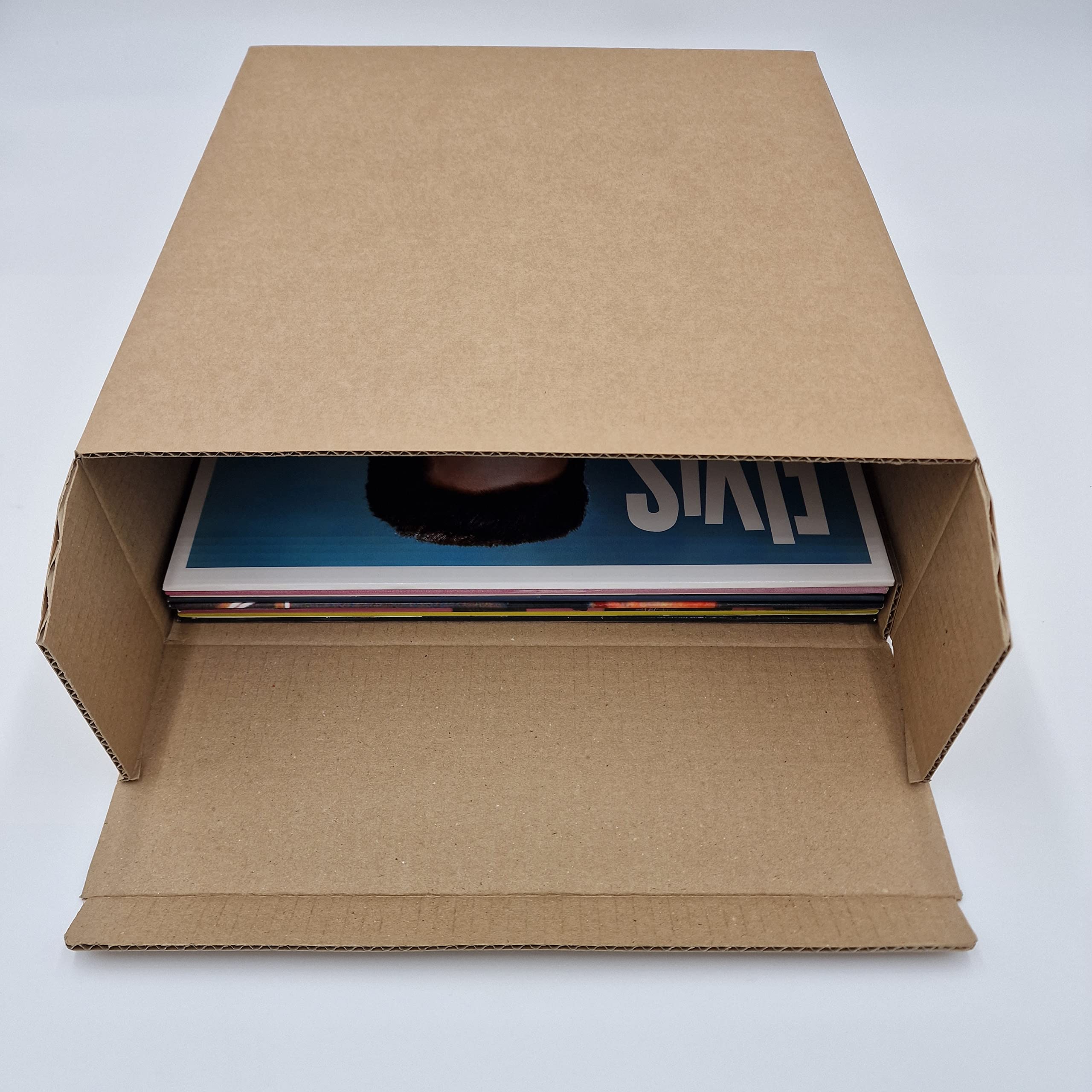 Panmer 12" Vinyl Storage Box Fits 25 LPs Easy Assemble Thick Cardboard Box (5)