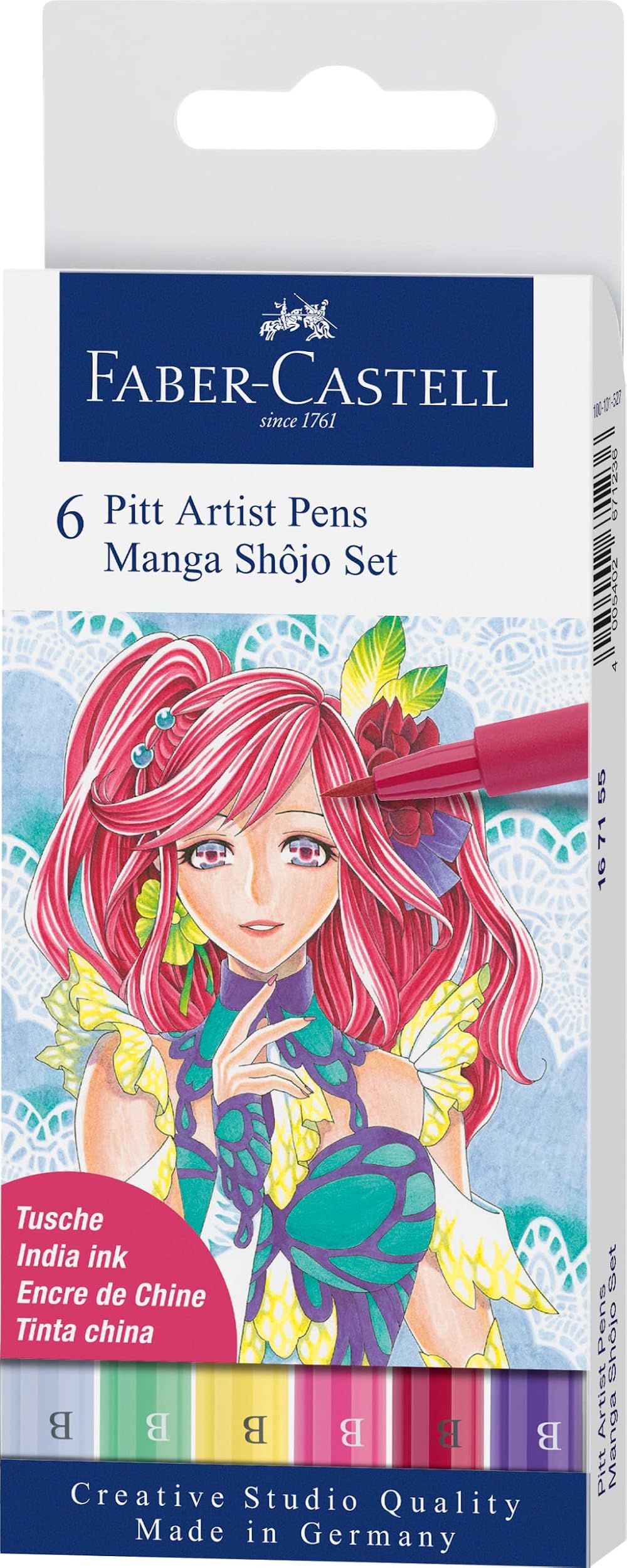 Faber-Castell Creative Studio Pitt Artist Pen Brush India Ink Pen Wallet 6