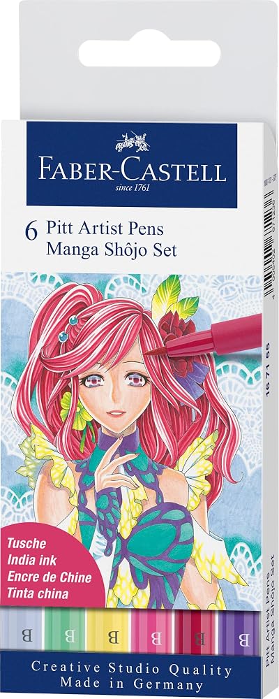 Faber-Castell Creative Studio Pitt Artist Pen Brush India Ink Pen Wallet 6