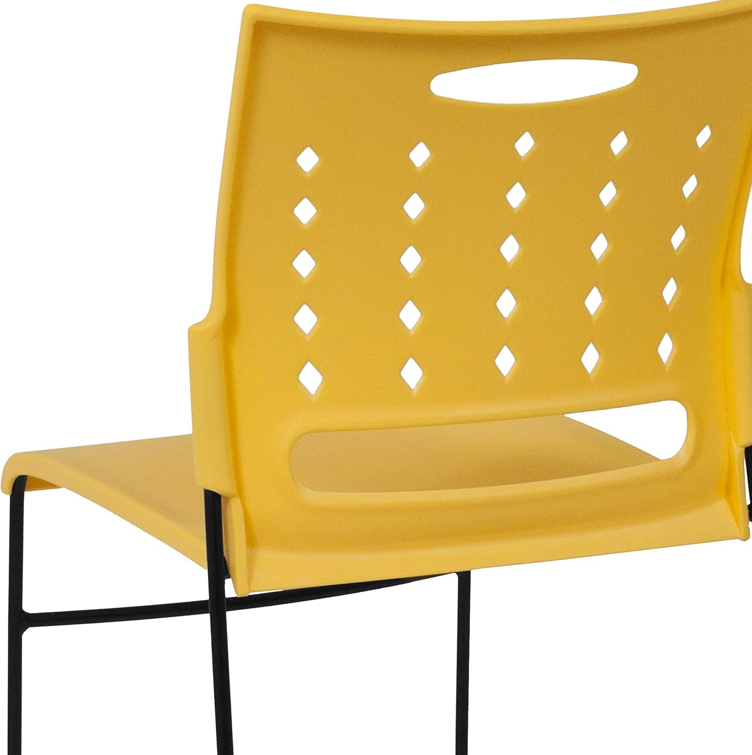 Flash Furniture HERCULES Series 881 lb. Capacity Yellow Sled Base Stack Chair with Air-Vent Back: Furniture & Decor