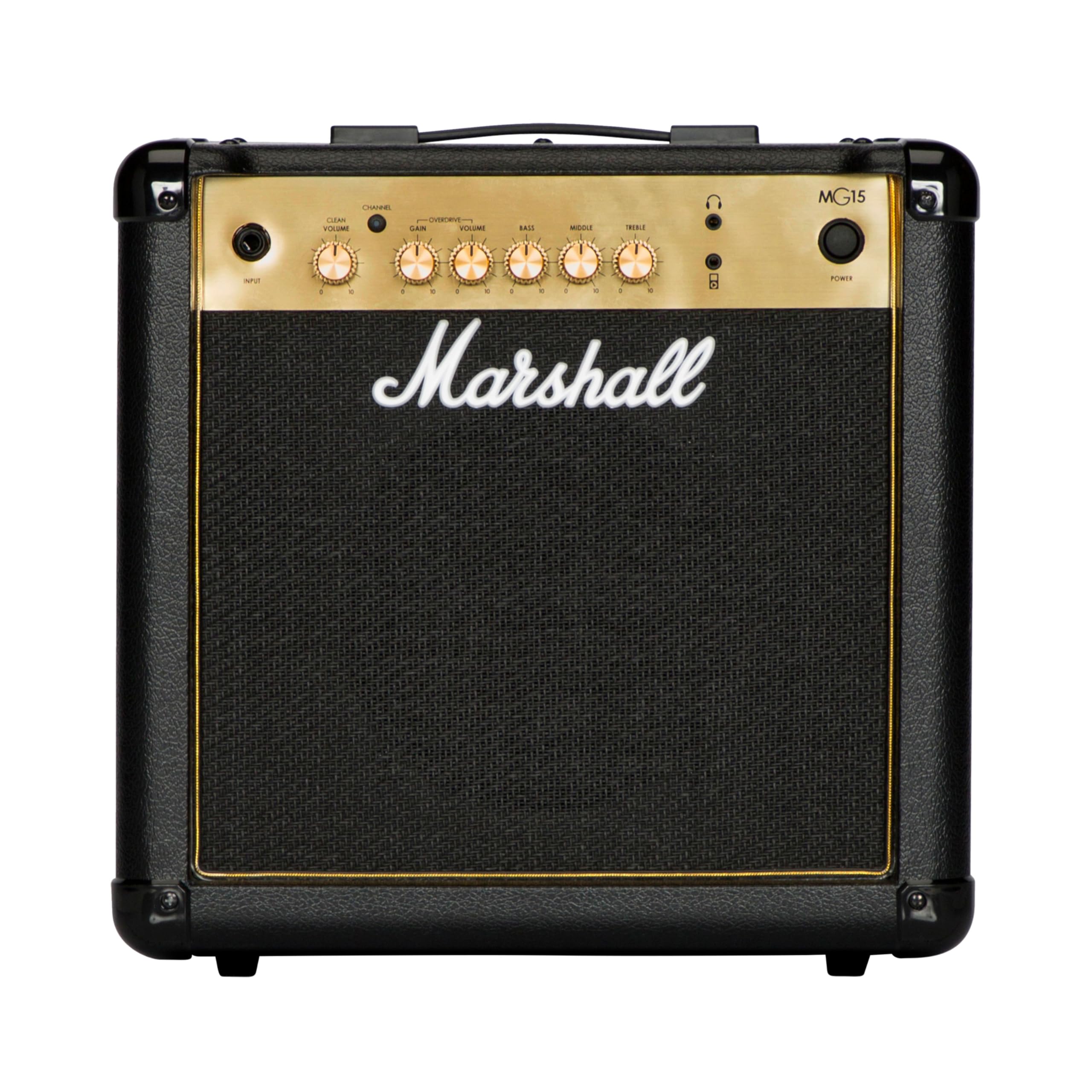 Marshall MG15G Guitar Combo Amplifer, Practice Amp Suitable for Electric Guitar - Black and Gold