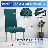 MAXIJIN Super Stretch Jacquard Dining Chair Slipcover 2 Blackish Green view 3