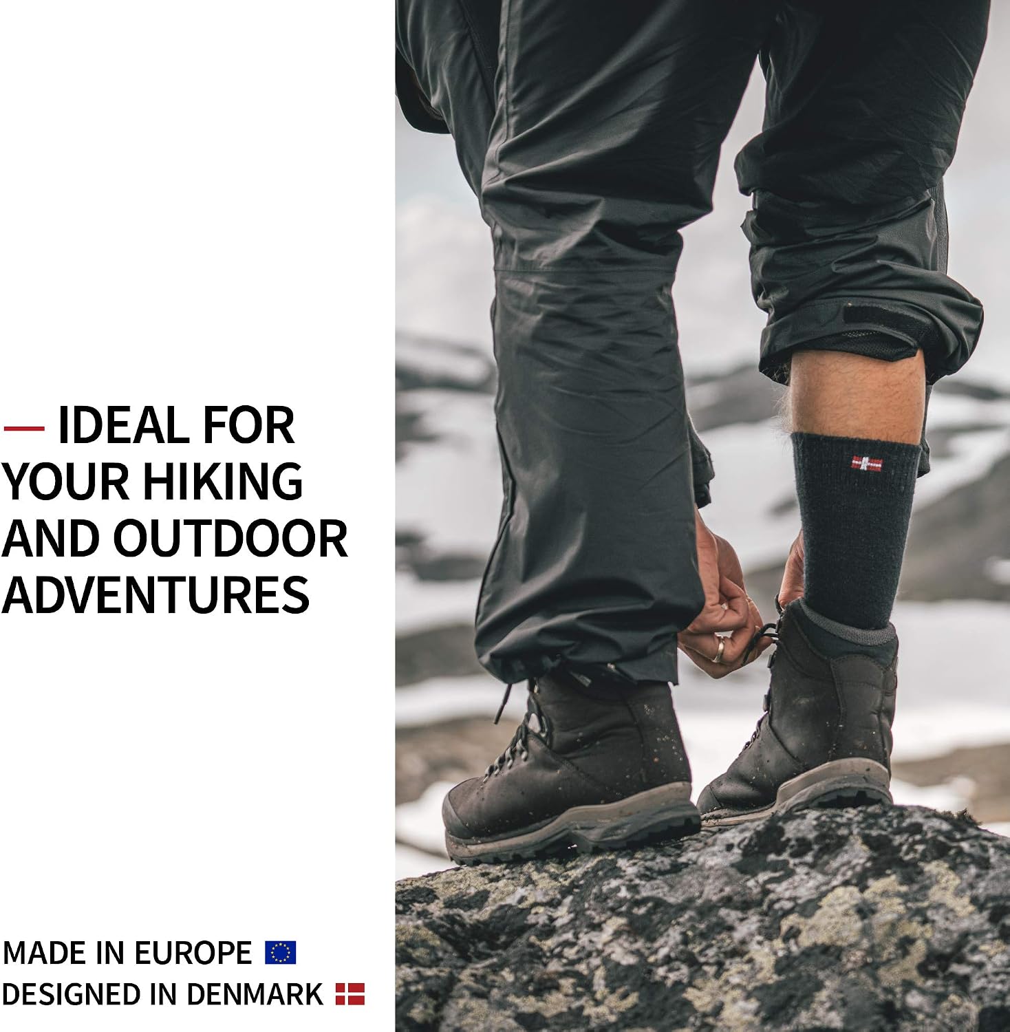 DANISH ENDURANCE Hiking Socks, Breathable Merino Wool Walking Socks, for Men & Women, Unisex, Oak Brown, 3-5 - Image 3
