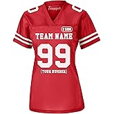 Custom Replica Football Jersey for Women Add Your Team Name and Number Personalized T-Shirt 2 Sided