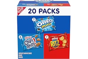Nabisco Sweet & Savory Mix Variety Pack, OREO Mini Cookies, CHIPS AHOY! Mini Cookies & RITZ Mini Crackers, 20 Snack Packs