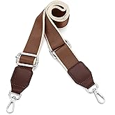 Hamdecro Purse Straps Replacement Crossbody, Universal Wide Shoulder Strap for Bags Adjustable Straps for Handbags, Silver Buckle - Brown