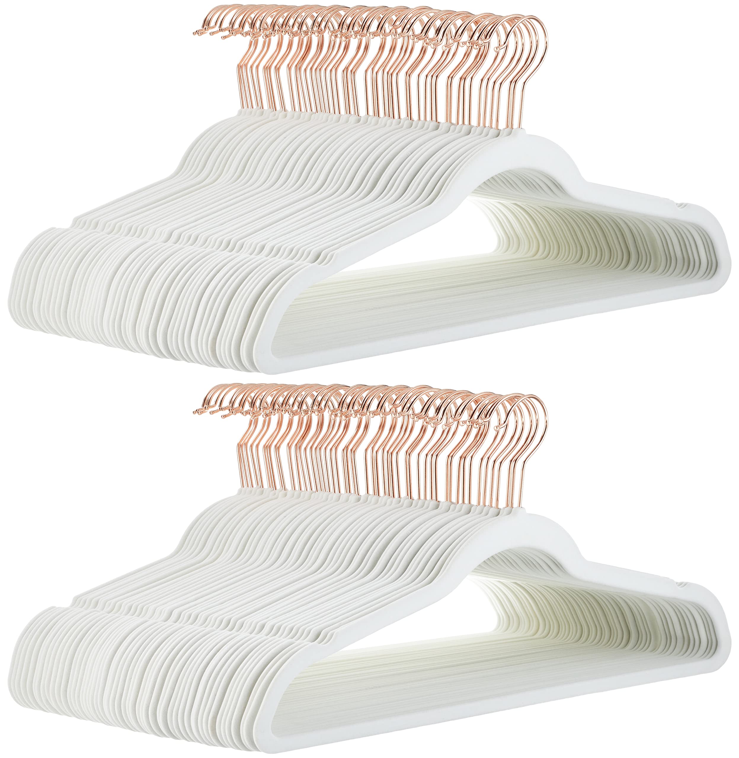 Photo 1 of ***20-PACK***Amazon Basics Slim, Velvet, Non-Slip Suit Clothes Hangers, Ivory/Rose Gold - Pack of 20