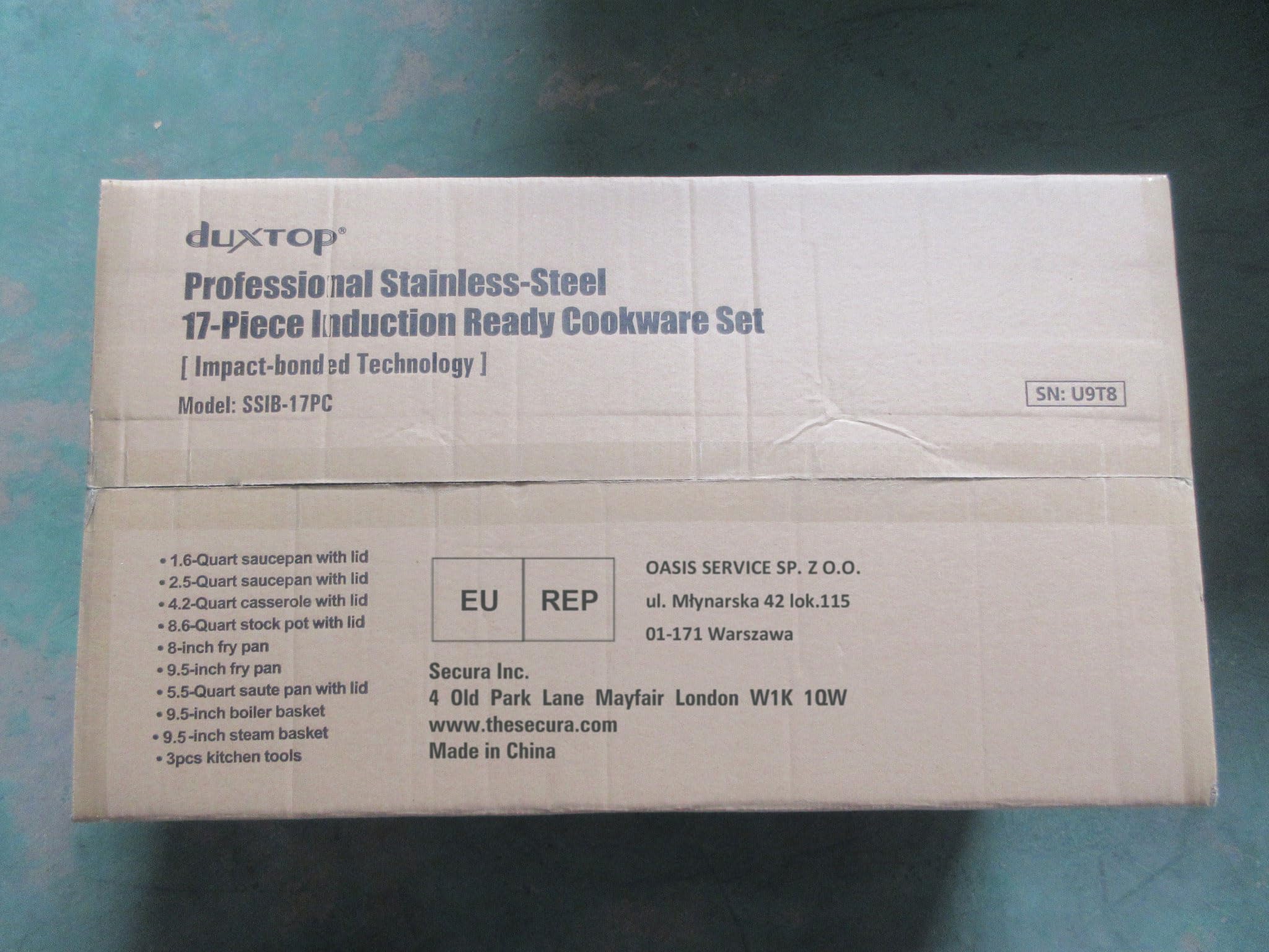 Duxtop Professional Stainless Steel Pots and Pans Set, 17PC Induction Cookware Set, Impact-bonded Technology