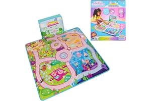 Gabby's Dollhouse DreamWorks, Gabby Cat Playmat, with 2 Figures, Dollhouse Accessories & Board Game with Dice, Kids Toys for Girls & Boys Ages 3 and Up