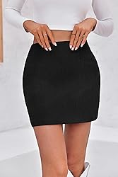 Wenrine Womens Mini Skirt High Waisted Basic Casual