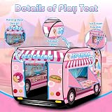 deAO Ice Cream Truck Foldable Play Tent for Indoor Outdoor Playhouse Kids 3 4 5 view 2
