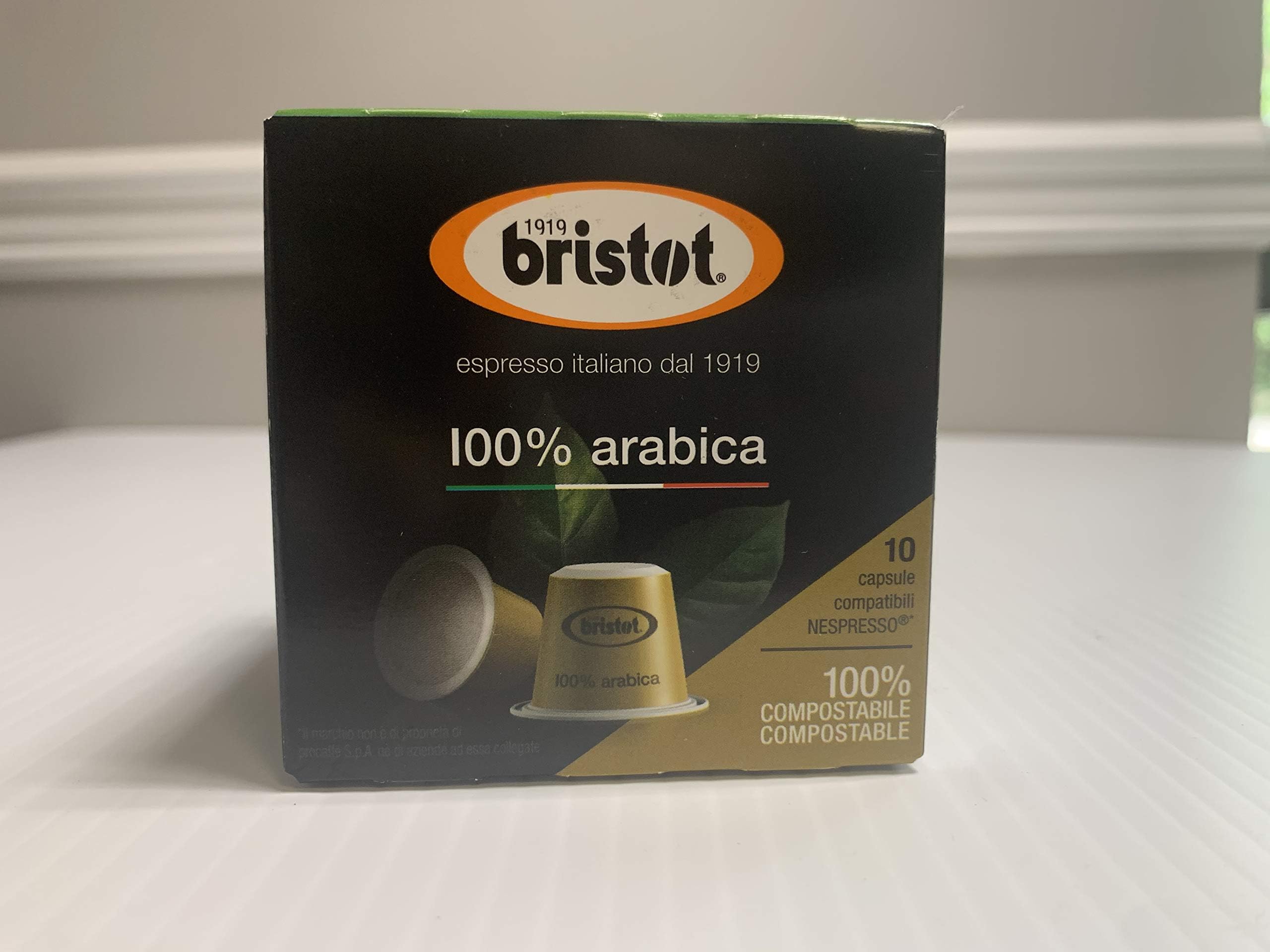 Bristot100% Arabica Biodegradable and Compostable Capsules | Nespresso Compatible Capsules | Pack of 10