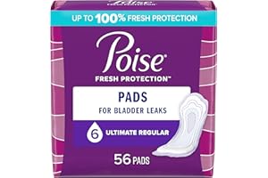 Poise Postpartum Incontinence Pads, Ultimate Absorbency, Regular Length, 56 Count