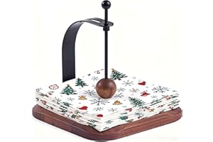 Celestree North American Walnut Napkin Holder for Table - Nordic Style Wooden Cocktail Napkin Holder Fits 5-7" Napkins - Windproof Dispenser for Kitchen, Coffee Bar, Cocktail Bar (Gift Idea)