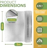 BLOSTM Foil Insulation Roll 5m x 60cm 3-in-1 Reflective Barrier view 2