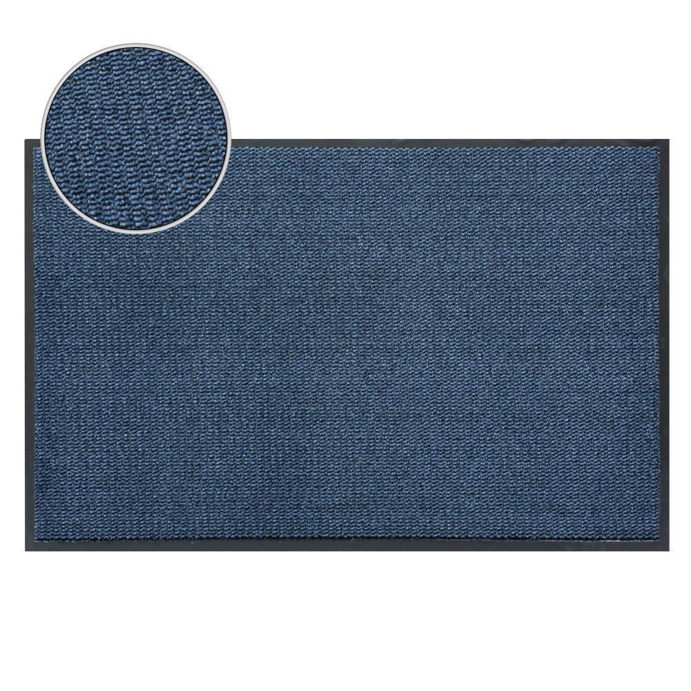 FunkyBuys® Barrier Mat Large Blue /Black Door Mat Rubber Backed Medium