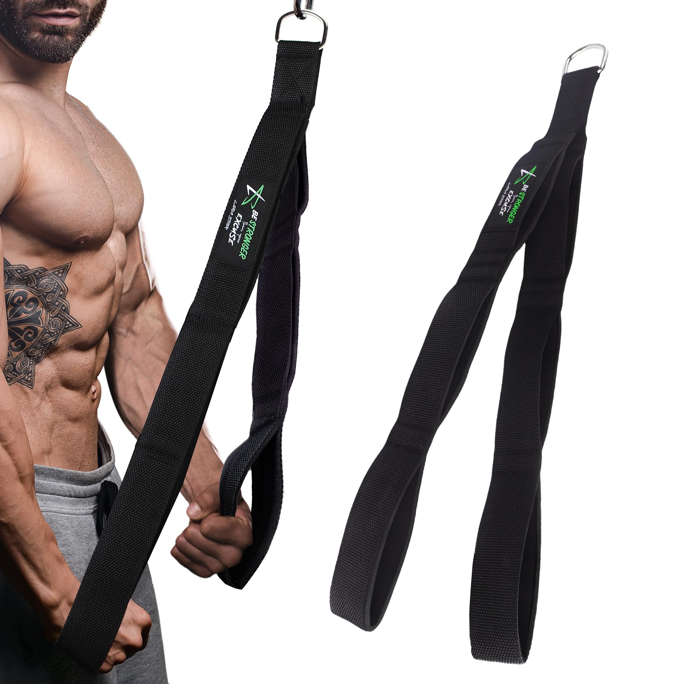 LARA STAR Tricep Rope Cable Attachment (3 Lengths Built in One),27/36/48 Inches Long Tricep Rope Alternative, Greater Range of Motion,Gym Rope Equipment for Home/Gym Accessories