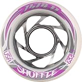 Piper Shuffle Pro Aluminum Hub Roller Skate Wheels, White, 63.5mm