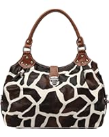 FASH Limited Giraffe Print Hobo Style Handbag, Top Dual Handle, One Size