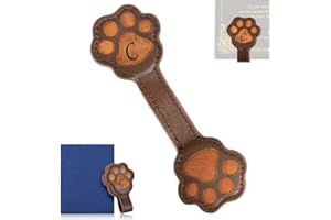 Magnetic Leather Bookmark, Cute Initial Magnetic Bookmarks Clip, Vintage Book Marker Clip Gifts for Readers, Kids, Book（Initi