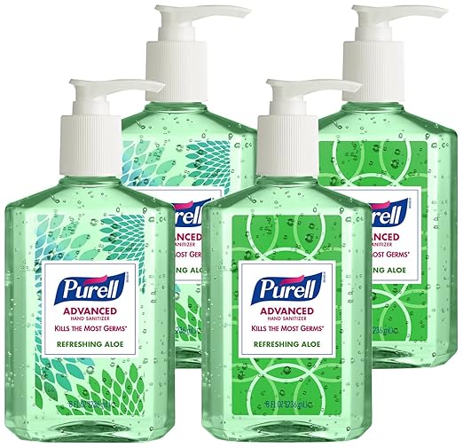 Purell 9674-06-ECDECO Advanced Design Series Hand Sanitizer, 8 oz Bottles (Pack of 4)