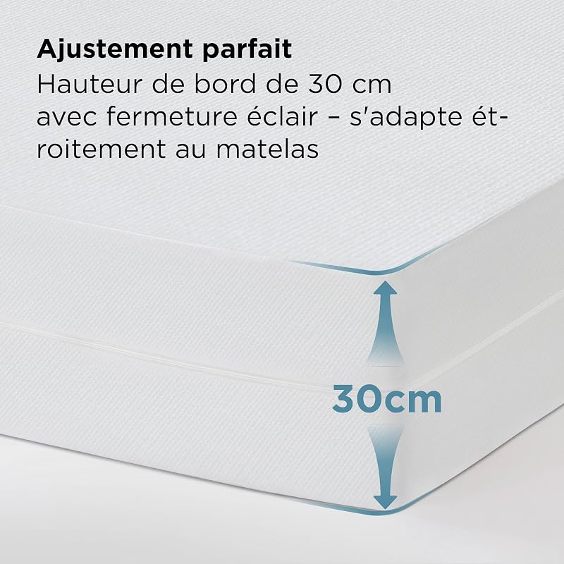 Housse Matelas 140x190x30 cm - Anti-Punaises Alèse imperméable