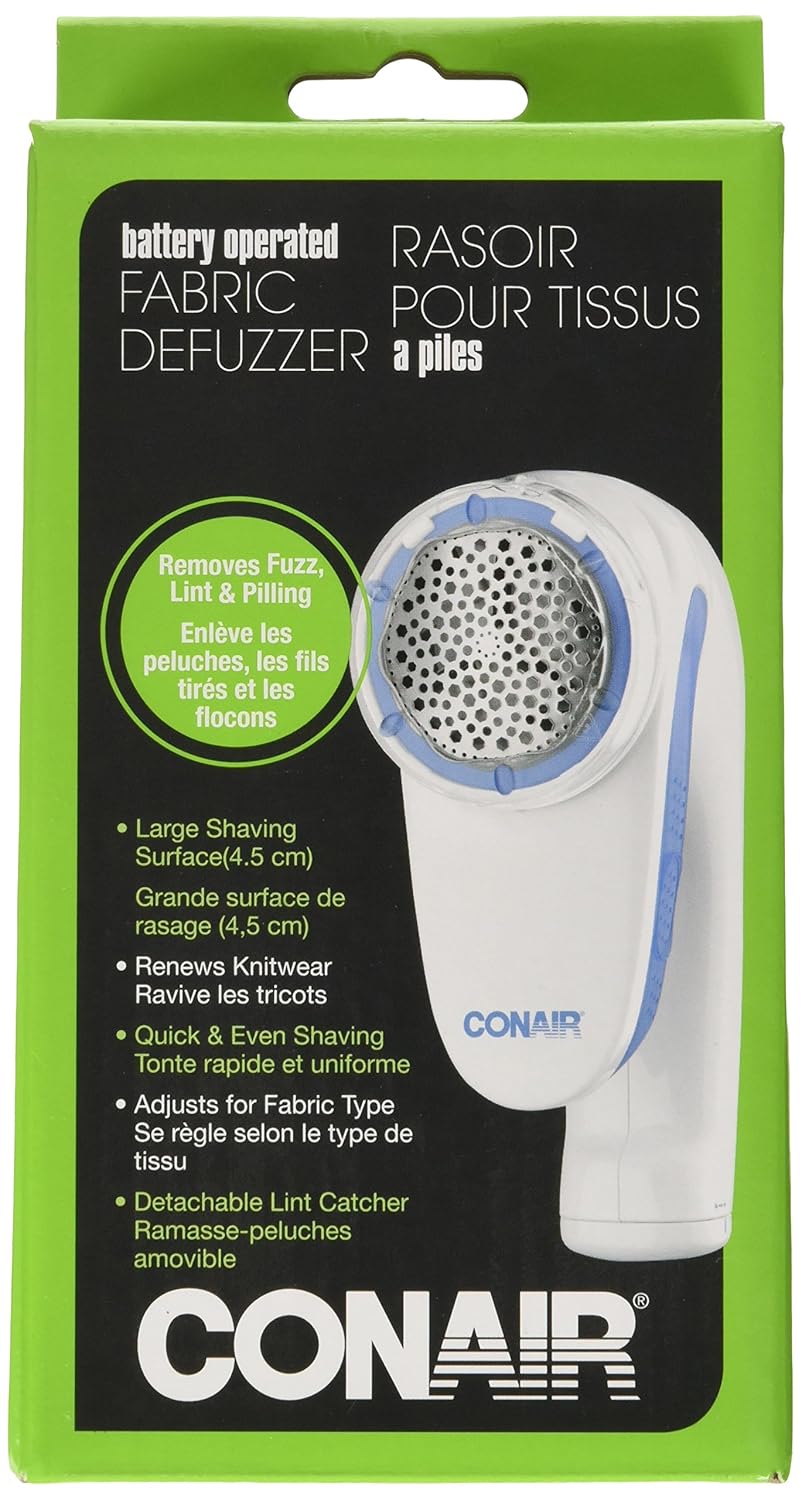 Conair Battery Operated Fabric Defuzzer Shaver, White