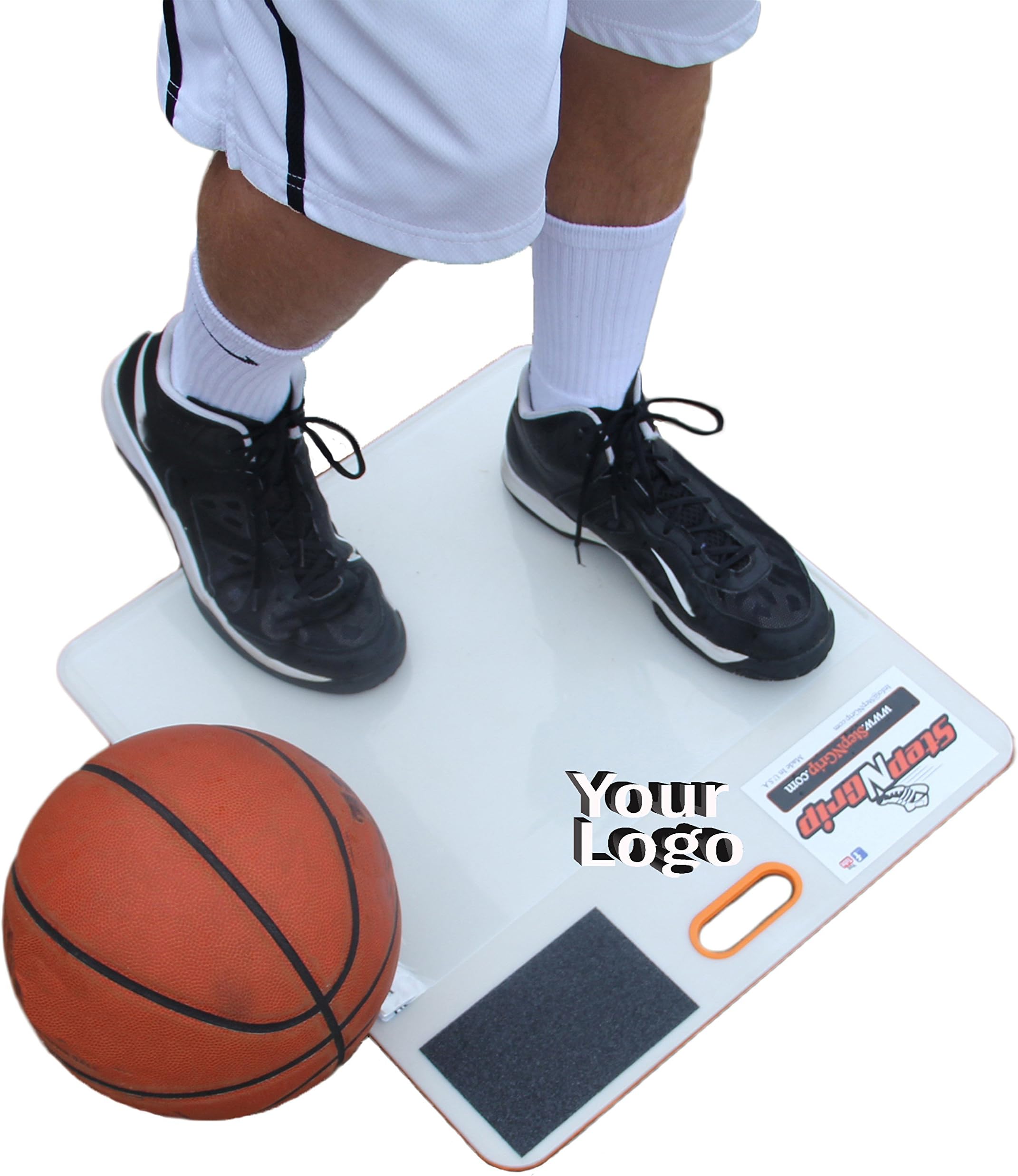 Stop Slipping. 2.5 by 5 inch CUSTOM LOGO w/Shoe Scuff Traction System by StepNGirip