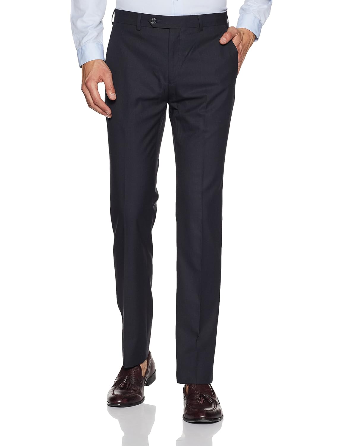 raymond men's relaxed fit formal trousers