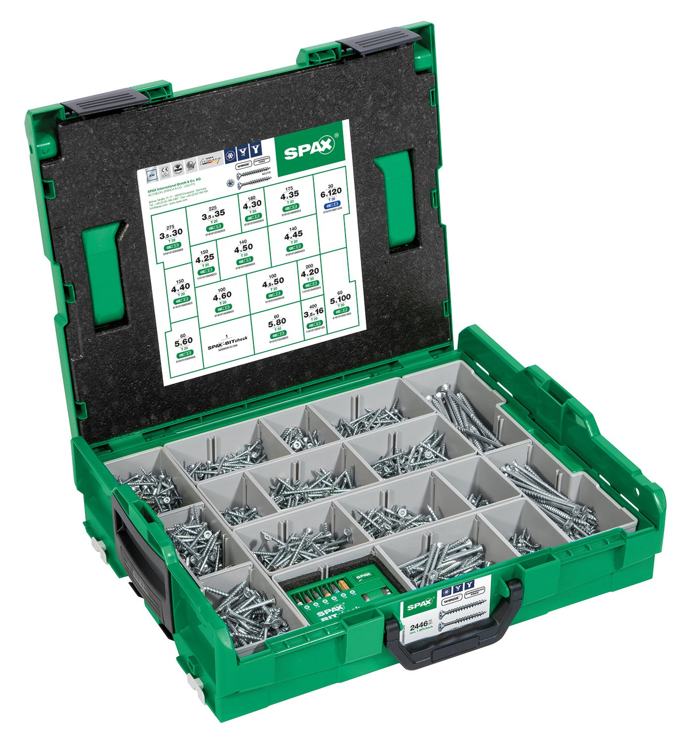 Spax Tool Case, LBOXX, Wirox A3J, Countersunk Head TStar Plus