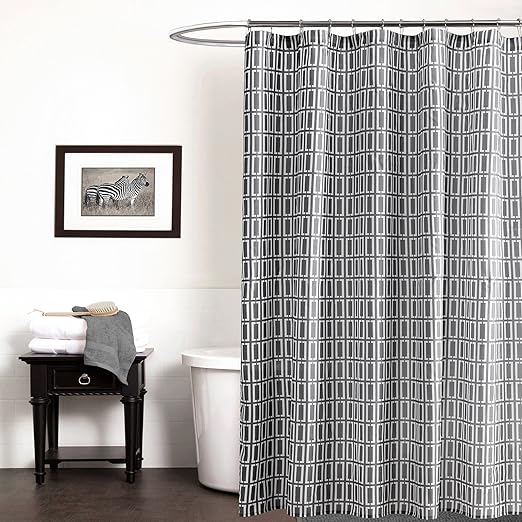 Amazon Com Kindobest Gray And White Geometry Pattern Shower