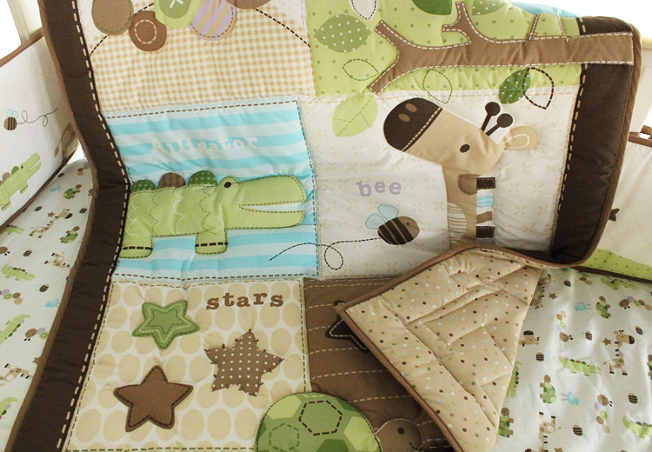 Cute Safari Neutral Baby Boy 8 Pieces Nursery Crib Bedding ...
