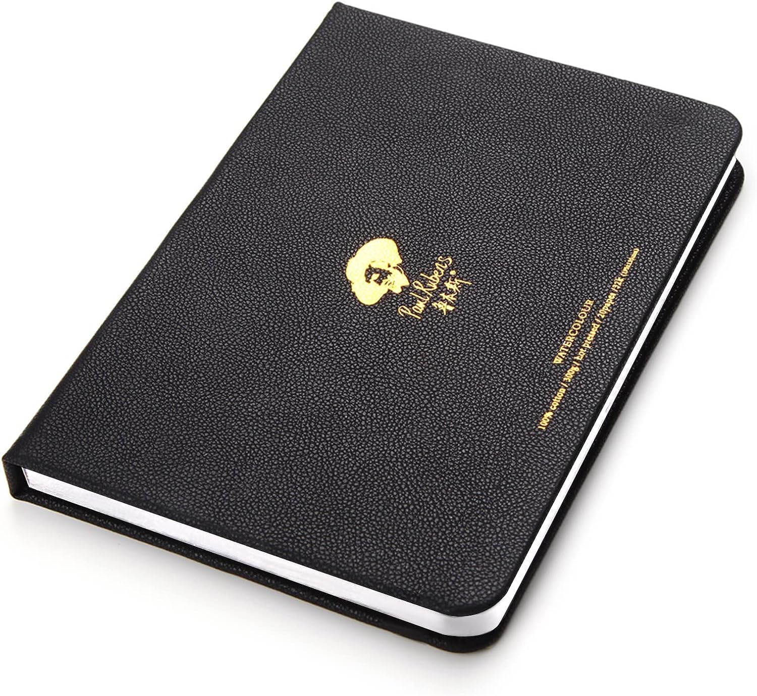 Paul Rubens Watercolour Paper Block, Premium Leather Cover Artist Quality Hot Pressed Paper for Watercolors and Wet Media Block, Acid Free & 100% Cotton, 7.68 x 5.31 inches, 140lb, 20 Sheets.