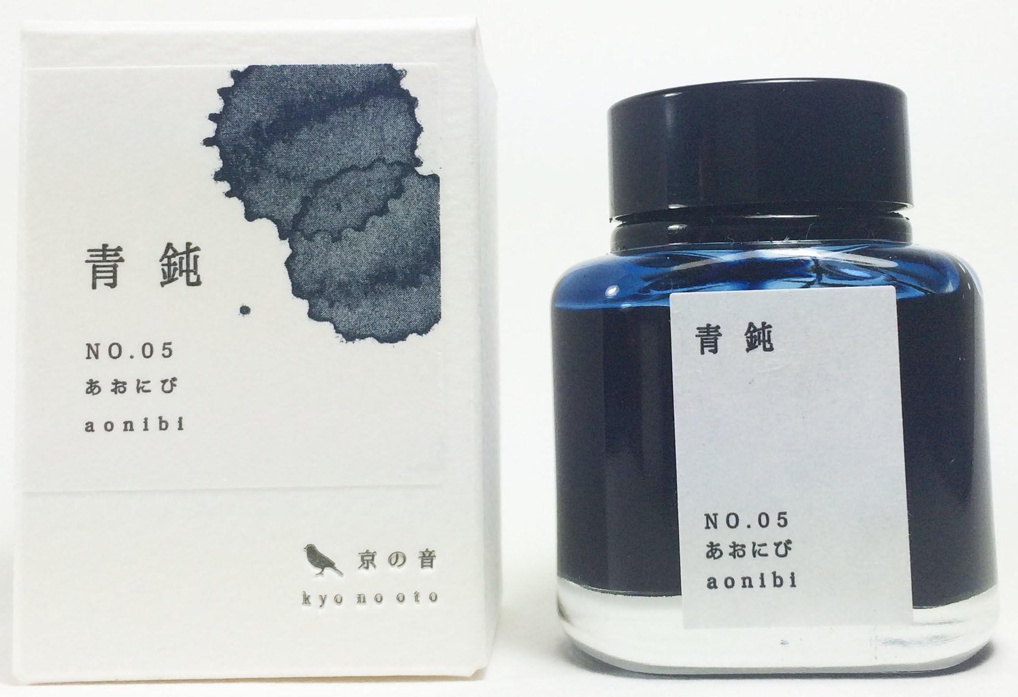 Kyonooto Bottled Ink for Fountain Pens 'aonibi' Deep Blue made in Kyoto Japan