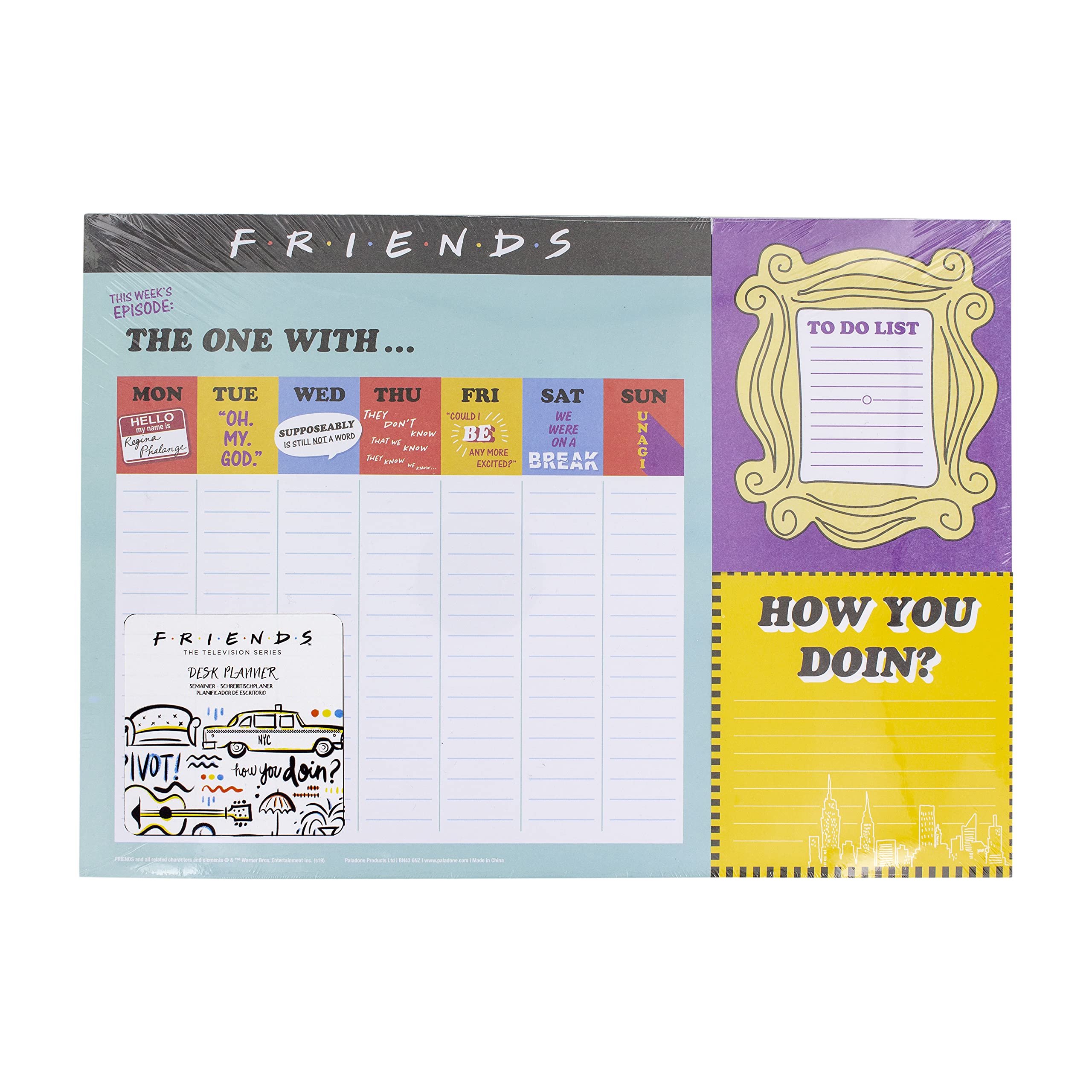 FRIENDS Desk Planner Calendar, Weekly Desk Note Pad 52 Pages, Officially Licensed Merchandise